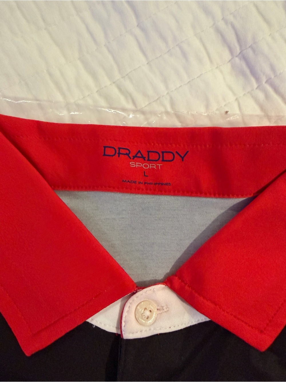 Draddy Sport Black Polo with Red Contrast Collar - Picture 2 of 2